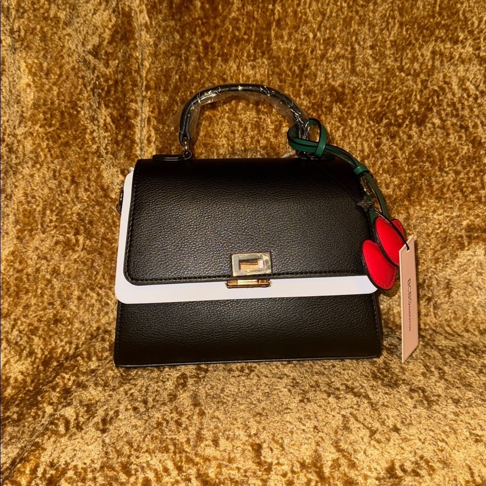 BCBGeneration Top Handle Black Bag with Charm